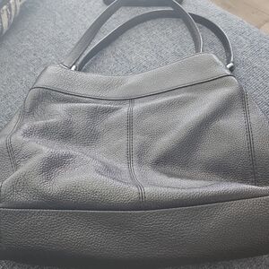 Classic Black Leather Shoulder Bag